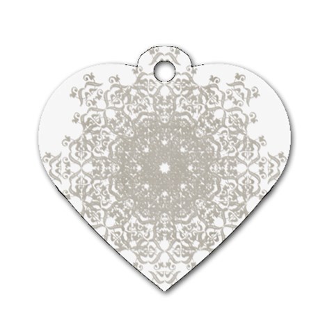 Silver Snowflake Doily Dog Tag Heart (Two Sides) from ArtsNow.com Front