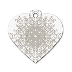 Silver Snowflake Doily Dog Tag Heart (Two Sides) from ArtsNow.com Front