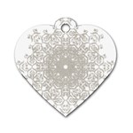 Silver Snowflake Doily Dog Tag Heart (Two Sides)