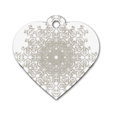 Silver Snowflake Doily Dog Tag Heart (Two Sides) from ArtsNow.com Back