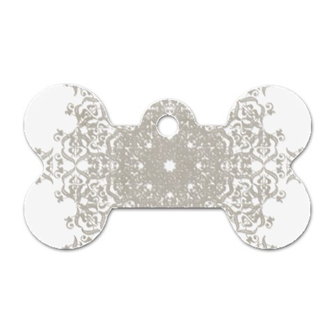 Silver Snowflake Doily Dog Tag Bone (One Side) from ArtsNow.com Front