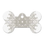 Silver Snowflake Doily Dog Tag Bone (One Side)