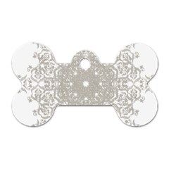 Silver Snowflake Doily Dog Tag Bone (Two Sides) from ArtsNow.com Front