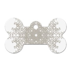 Silver Snowflake Doily Dog Tag Bone (Two Sides) from ArtsNow.com Back