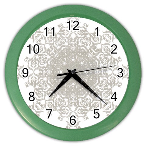 Silver Snowflake Doily Color Wall Clock from ArtsNow.com Front