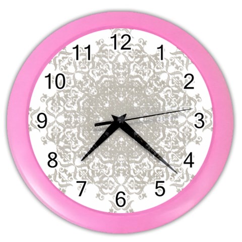 Silver Snowflake Doily Color Wall Clock from ArtsNow.com Front