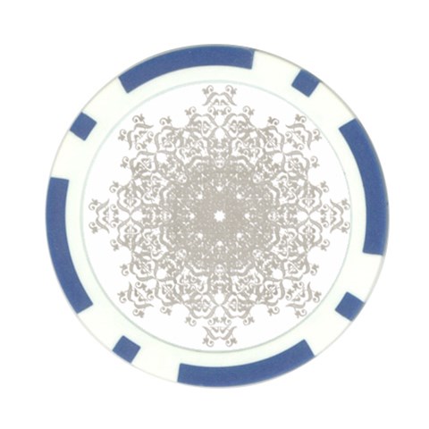 Silver Snowflake Doily Poker Chip Card Guard from ArtsNow.com Front