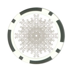 Silver Snowflake Doily Poker Chip Card Guard from ArtsNow.com Front