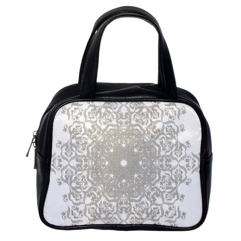 Silver Snowflake Doily Classic Handbag (One Side) from ArtsNow.com Front