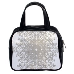 Silver Snowflake Doily Classic Handbag (Two Sides) from ArtsNow.com Front