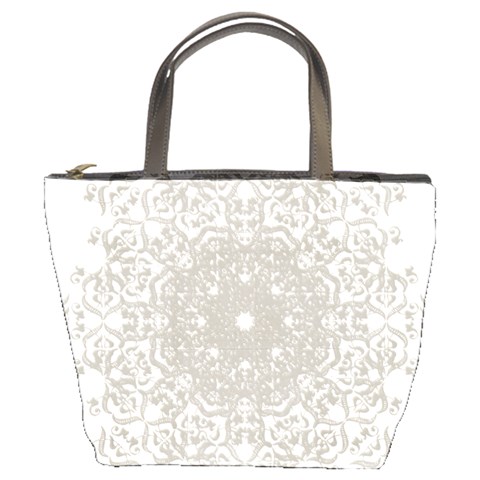 Silver Snowflake Doily Bucket Bag from ArtsNow.com Front