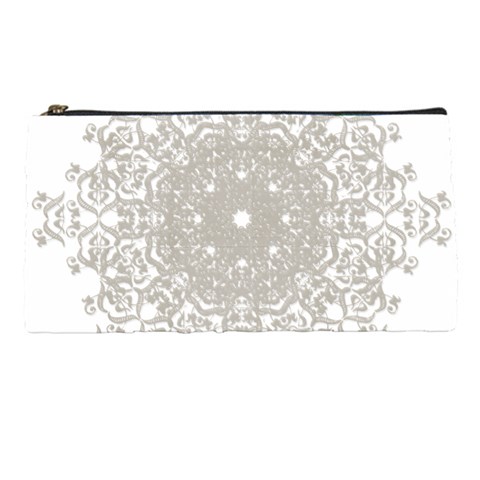 Silver Snowflake Doily Pencil Case from ArtsNow.com Front