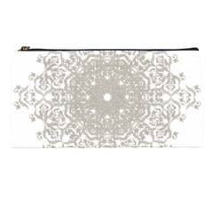 Silver Snowflake Doily Pencil Case from ArtsNow.com Front