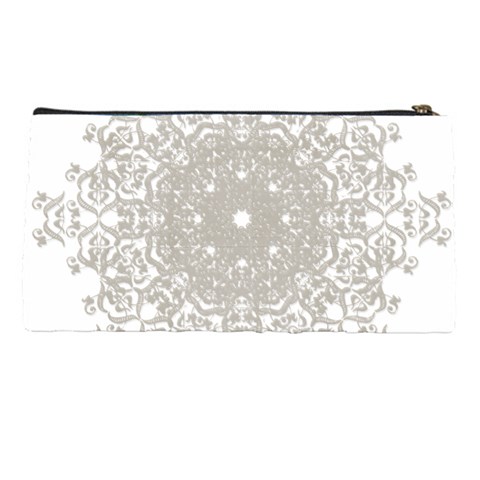 Silver Snowflake Doily Pencil Case from ArtsNow.com Back