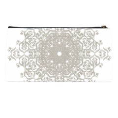 Silver Snowflake Doily Pencil Case from ArtsNow.com Back