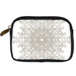 Silver Snowflake Doily Digital Camera Leather Case