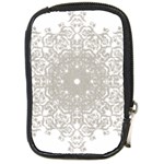 Silver Snowflake Doily Compact Camera Leather Case