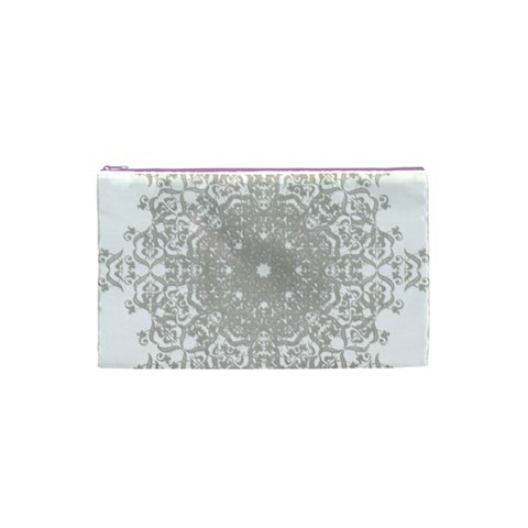 Silver Snowflake Doily Cosmetic Bag (Small) from ArtsNow.com Front