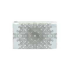 Silver Snowflake Doily Cosmetic Bag (Small) from ArtsNow.com Front