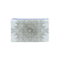 Silver Snowflake Doily Cosmetic Bag (Small) from ArtsNow.com Front