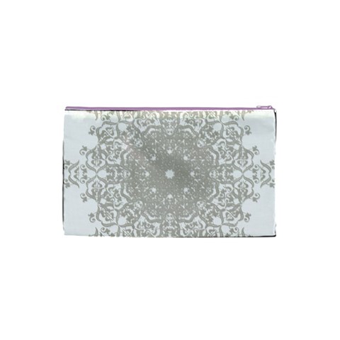 Silver Snowflake Doily Cosmetic Bag (Small) from ArtsNow.com Back