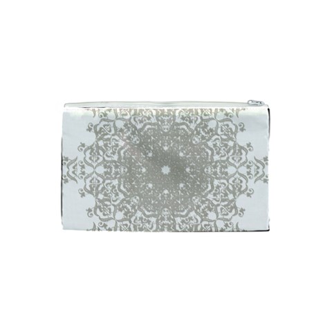 Silver Snowflake Doily Cosmetic Bag (Small) from ArtsNow.com Back