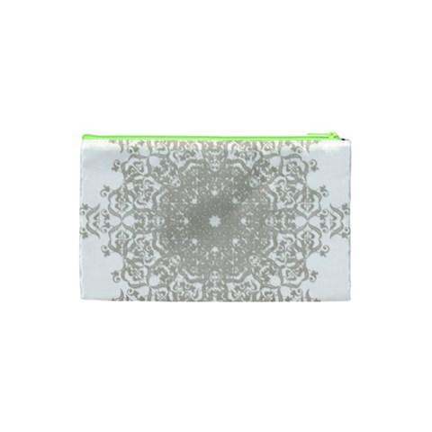 Silver Snowflake Doily Cosmetic Bag (Small) from ArtsNow.com Back