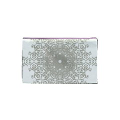 Silver Snowflake Doily Cosmetic Bag (Small) from ArtsNow.com Back