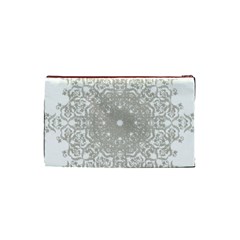 Silver Snowflake Doily Cosmetic Bag (Small) from ArtsNow.com Back