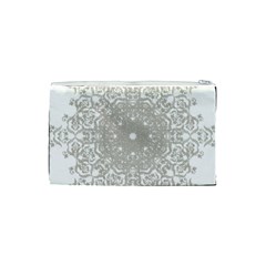 Silver Snowflake Doily Cosmetic Bag (Small) from ArtsNow.com Back