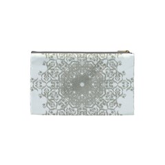 Silver Snowflake Doily Cosmetic Bag (Small) from ArtsNow.com Back