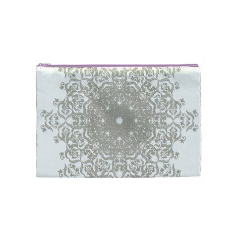 Silver Snowflake Doily Cosmetic Bag (Medium) from ArtsNow.com Front