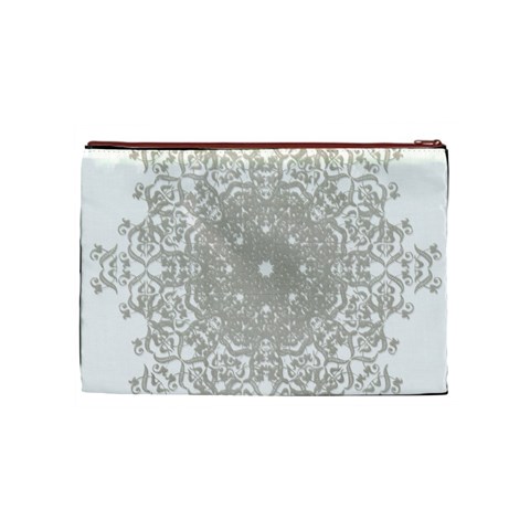 Silver Snowflake Doily Cosmetic Bag (Medium) from ArtsNow.com Front