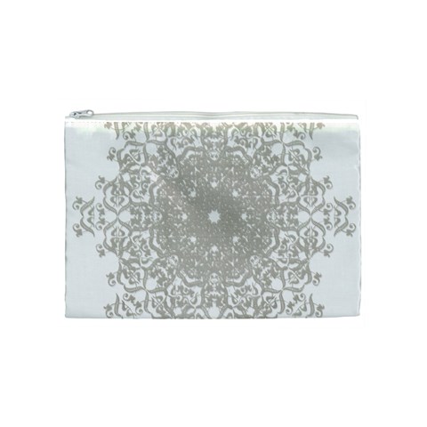 Silver Snowflake Doily Cosmetic Bag (Medium) from ArtsNow.com Front