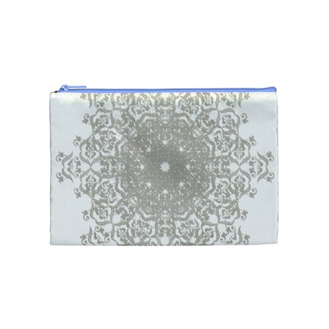 Silver Snowflake Doily Cosmetic Bag (Medium) from ArtsNow.com Front