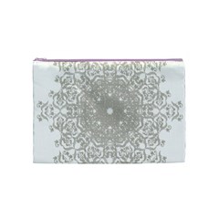 Silver Snowflake Doily Cosmetic Bag (Medium) from ArtsNow.com Front