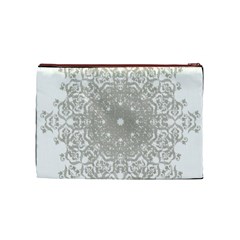 Silver Snowflake Doily Cosmetic Bag (Medium) from ArtsNow.com Front