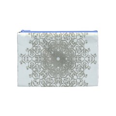 Silver Snowflake Doily Cosmetic Bag (Medium) from ArtsNow.com Front