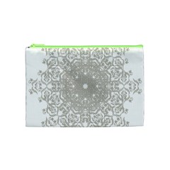 Silver Snowflake Doily Cosmetic Bag (Medium) from ArtsNow.com Front