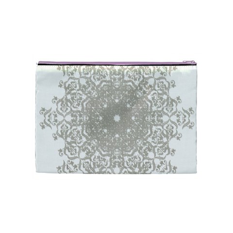 Silver Snowflake Doily Cosmetic Bag (Medium) from ArtsNow.com Back