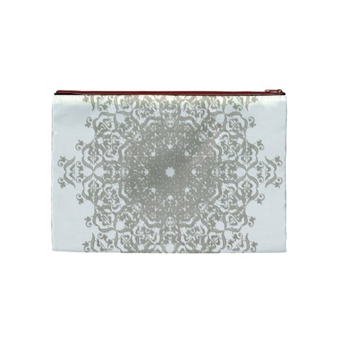 Silver Snowflake Doily Cosmetic Bag (Medium) from ArtsNow.com Back