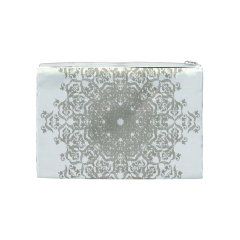 Silver Snowflake Doily Cosmetic Bag (Medium) from ArtsNow.com Back