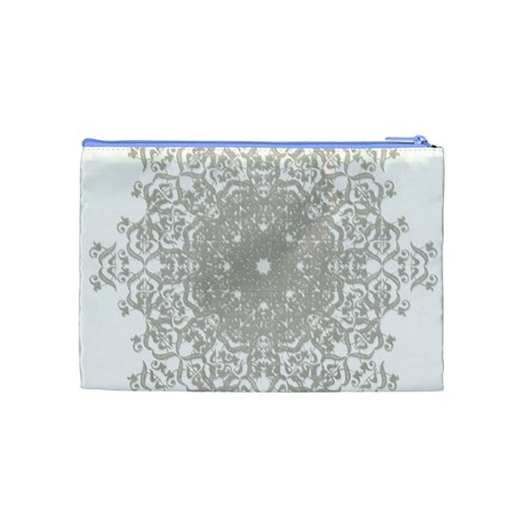 Silver Snowflake Doily Cosmetic Bag (Medium) from ArtsNow.com Back