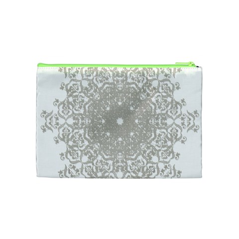 Silver Snowflake Doily Cosmetic Bag (Medium) from ArtsNow.com Back