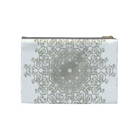 Silver Snowflake Doily Cosmetic Bag (Medium) from ArtsNow.com Back