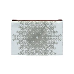 Silver Snowflake Doily Cosmetic Bag (Medium) from ArtsNow.com Back