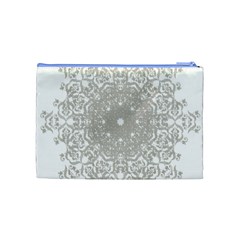 Silver Snowflake Doily Cosmetic Bag (Medium) from ArtsNow.com Back