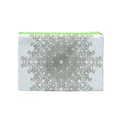 Silver Snowflake Doily Cosmetic Bag (Medium) from ArtsNow.com Back