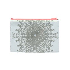 Silver Snowflake Doily Cosmetic Bag (Medium) from ArtsNow.com Back