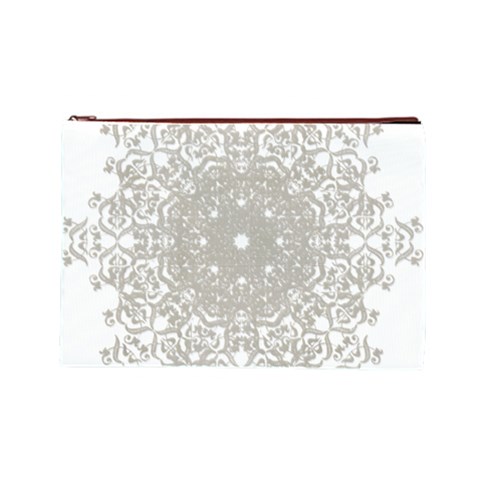 Silver Snowflake Doily Cosmetic Bag (Large) from ArtsNow.com Front